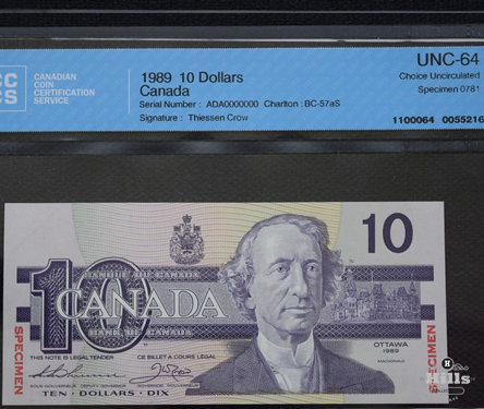 Canadian Banknote Specimen Set 10