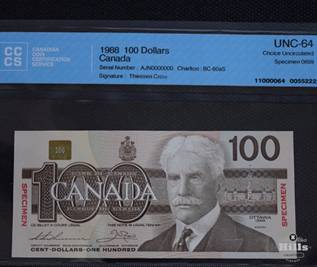 Canadian Banknote Specimen Set 100