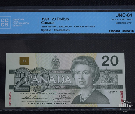 Canadian Banknote Specimen Set 20