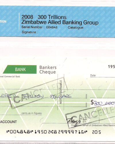Zimbabwe 300 Trillion Dollars
